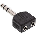InLine® Audio Adapter, 6,3mm Klinke Stecker Stereo an 2x 3,5mm Klinke Buchse, Stereo