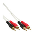 InLine® Cinch Kabel, 2x Cinch, Stecker / Stecker, weiß / gold, 0,5m