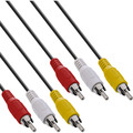 InLine® Cinch Kabel, Audio/Video 3x Cinch, Stecker / Stecker, 2m - 89996