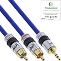 InLine® Cinch/Klinke Kabel, PREMIUM, 2x Cinch Stecker an 3,5mm 5m - 89935P