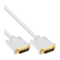 InLine DVI-D Kabel, digital 24+1 Stecker / Stecker, Dual Link, weiß / gold, 3m