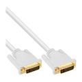 InLine DVI-D Kabel, digital 24+1 Stecker / Stecker, Dual Link, wei / gold, 3m
