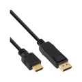InLine DisplayPort zu HDMI Konverter Kabel, schwarz, 0,3m