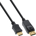 InLine® DisplayPort zu HDMI Konverter Kabel, schwarz, 0,5m