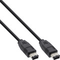 InLine FireWire Kabel, IEEE1394 6pol Stecker / Stecker, schwarz, 10m