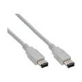 InLine FireWire Kabel, IEEE1394 6pol Stecker / Stecker, weiß, 1,8m
