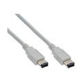 InLine FireWire Kabel, IEEE1394 6pol Stecker / Stecker, wei, 1,8m