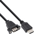 InLine® HDMI 4K2K Adapterkabel zum Einbau, HDMI A Stecker/Buchse, - 17500B