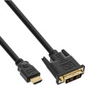 InLine® HDMI-DVI Kabel, vergoldete Kontakte, HDMI ST auf DVI 18+1 ST, 0,3m