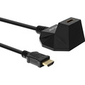 InLine® HDMI-HS Verl. m. Standfuß, m. Eth., 4K2K, ST / BU, schwarz / gold, 1m
