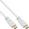 InLine® HDMI Kabel, HDMI-High Speed mit Ethernet, Premium, Stecker / Stecker, weiß / gold, 7,5m