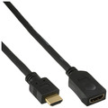 InLine HDMI Verlängerung, HDMI-High Speed, Stecker / Buchse, schwarz, vergoldete Kontakte, 5m