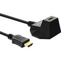 InLine® HDMI Verlängerung mit Standfuß, HDMI-High Speed mit Ethernet, 4K2K, Stecker / Buchse, schwarz / gold, 1m