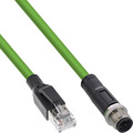 InLine® Industrie Netzwerkkabel, M12 4-pin D-kodiert St. zu RJ45 St., PUR, 10m