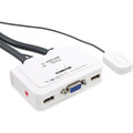 InLine® KVM Switch, 2-fach, VGA, USB, mit Audio, integr. Kabel