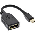 InLine Kabel Mini DisplayPort Stecker zu DisplayPort Buchse, 4K2K, schwarz, 0,15m