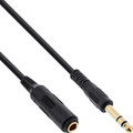 InLine Kopfhörerverlängerung, 6,3mm Klinke Stecker / Buchse, Stereo, vergoldete Kontakte, schwarz, 1m