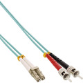 InLine® LWL Duplex Kabel, LC/ST, 50/125µm, OM3, 0,5m - 88504O