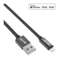 InLine Lightning USB Kabel, fr iPad, iPhone, iPod, schwarz/Alu, 1m MFi-zertifiziert