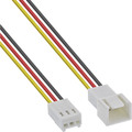 InLine® Lüfterkabel Verlängerung, 3pol Molex Stecker / Buchse, Länge 0,3m