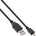 InLine® Micro-USB 2.0 Kabel, Schnellladekabel, USB-A Stecker an Micro-B Stecker, schwarz, 0,3m