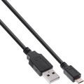 InLine® Micro-USB 2.0 Kabel, Schnellladekabel, USB-A Stecker an Micro-B Stecker, schwarz, 0,5m