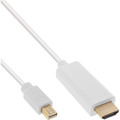 InLine® Mini DisplayPort zu HDMI Konverter Kabel, weiß, 1m, 4K2K, mit Audio