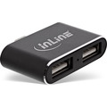 InLine® Mini USB 2.0 Hub, USB-C Stecker auf 2x USB A Buchse, schwarz - 33291S