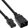 InLine® Netz Adapterkabel, IEC-60320 C20 auf C13, 3x1,5mm², max. 10A, schwarz, 2m