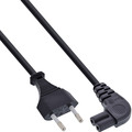 InLine Netzkabel, Netzstecker auf Euro 8 C7 Stecker, gewinkelt, 0,3m