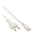 InLine Netzkabel, Netzstecker auf Euro 8 C7 Stecker, wei, 0,5m