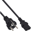 InLine Netzkabel, Schutzkontakt gerade auf Kaltgertestecker C13, 0,3m, schwarz