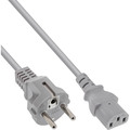 InLine Netzkabel, Schutzkontakt gerade auf Kaltgertestecker C13, 0,5m, grau
