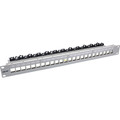 InLine® Patchfeld 24-fach, Keystone Leerblech Patchpanel, 19, 1HE, lichtgrau