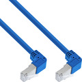 InLine® Patchkabel 2-seitig unten gewinkelt, S/FTP, Cat.6, 250MHz, blau, 1,5m