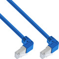 InLine® Patchkabel 2-seitig unten gewinkelt, S/FTP, Cat.6, 250MHz, - S-76602BU-1.5