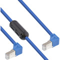 InLine® Patchkabel 2-seitig unten gewinkelt mit Ferrit, S/FTP, Cat.6, - S-76602BU-F-1.6