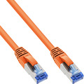 InLine® Patchkabel, S/FTP (PiMf), Cat.6A, 500MHz, halogenfrei, Kupfer, orange, 0,25m