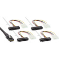 InLine SAS Anschlusskabel, Mini-SAS SFF-8087 an 4x SAS + Strom, SAS HDD an Controller, 0,5m