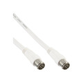InLine® SAT-Anschlusskabel, 2x geschirmt, 2x F-Quick Stecker, >80dB, weiß, 1m