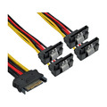 InLine® SATA Strom-Y-Kabel, SATA BU/4x SATA ST gew., m. Laschen, 0,15m