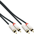 InLine® Slim Audio Kabel 2x Cinch ST/ST, Stereo, 1m - 99261