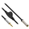 InLine® Slim Audio Kabel Klinke 3,5mm ST / BU, mit Lautstärkeregler, - 99253B