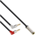 InLine® Slim Audio Kopfh. Flugz.-Adapterkab., 2x3,5mm ST / 3,5mm BU - 99251