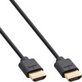 InLine Slim Ultra High Speed HDMI Kabel, 8K4K, Stecker / Stecker, schwarz / gold, 0,3m