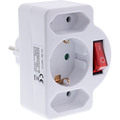 InLine® Steckdosenadapter, SK Stecker an 2xEuro+1x SK, mit Schalter, - 16471C