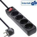 InLine® Steckdosenleiste, 4-fach Schutzkontakt, mit Schalter, 3m - 16443D