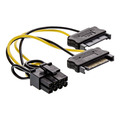 InLine® Stromadapter intern, 2x SATA zu 8pol für PCIe (PCI-Express) Grafikkarten, 0,15m