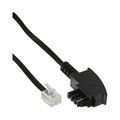 InLine TAE-F Kabel, 6polig/4adrig, für Import, TAE-F Stecker an RJ11 Stecker, 1m
