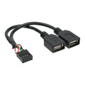 InLine® USB 2.0 Adapterkabel, 2x Buchse A auf Pfostenanschluss - 33440M